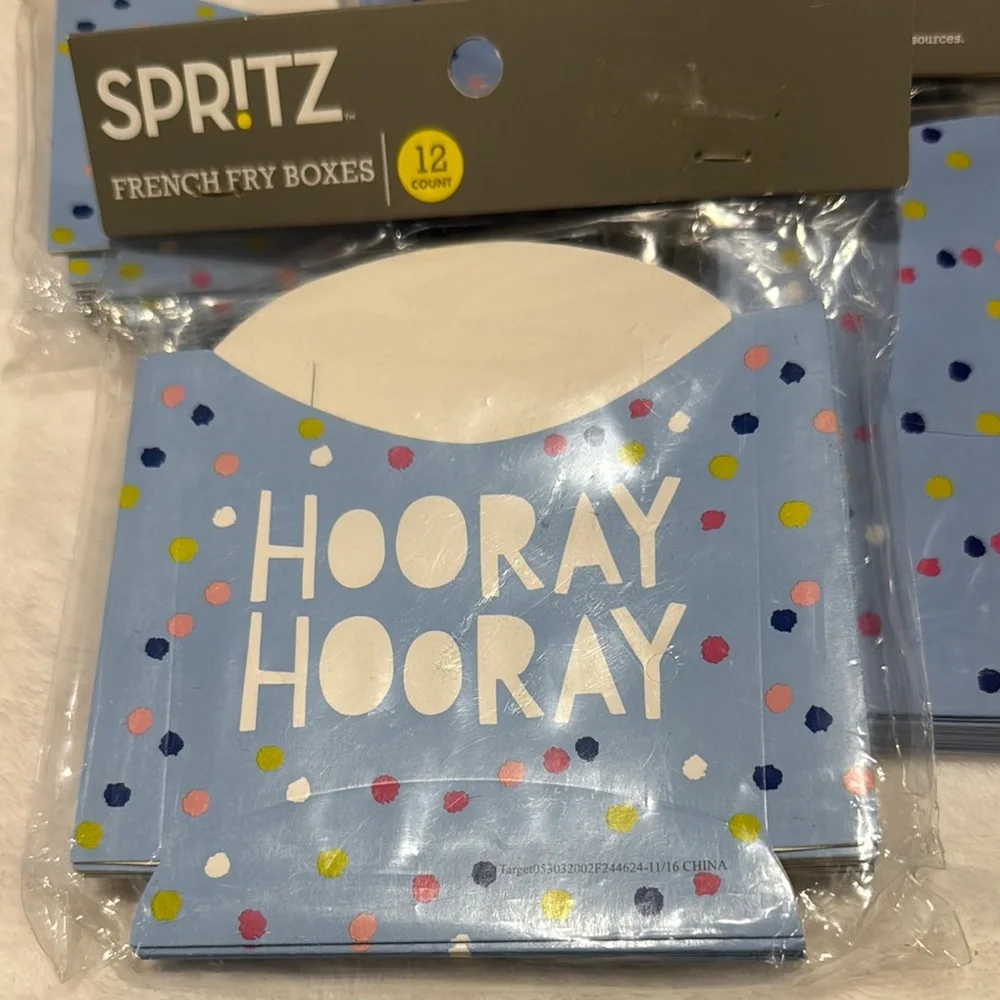 Spritz Blue French Fry Boxes - Party Supplies